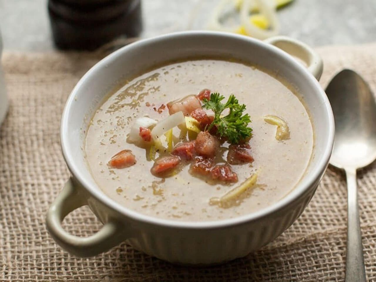 Mustard and leek soup