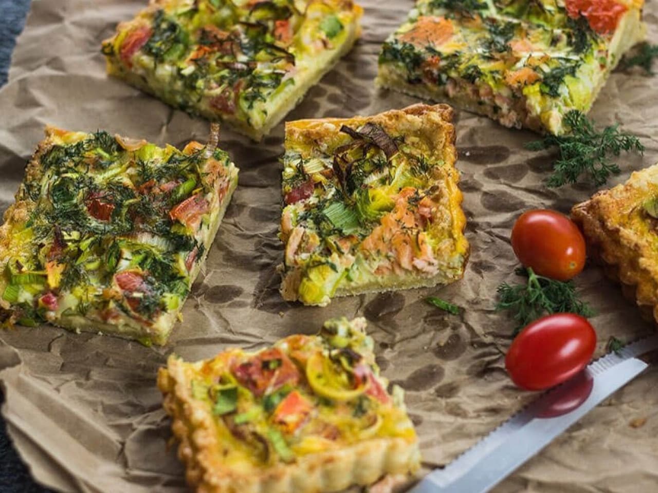 Salmon quiche