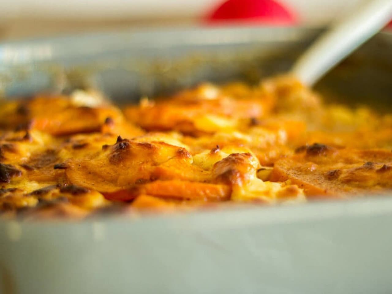 Zoete aardappelgratin