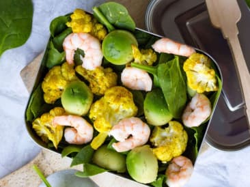 Cauliflower and shrimp salad