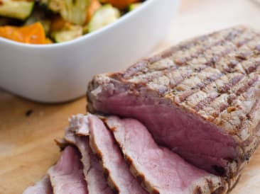 Roast beef with grilled vegetables