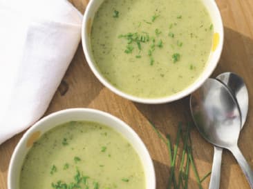 Zucchini and garlic  soup