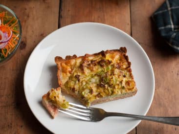 Quiche de puerro salmón paleo