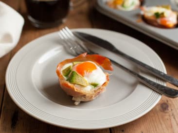 Prosciutto egg cups with avocado