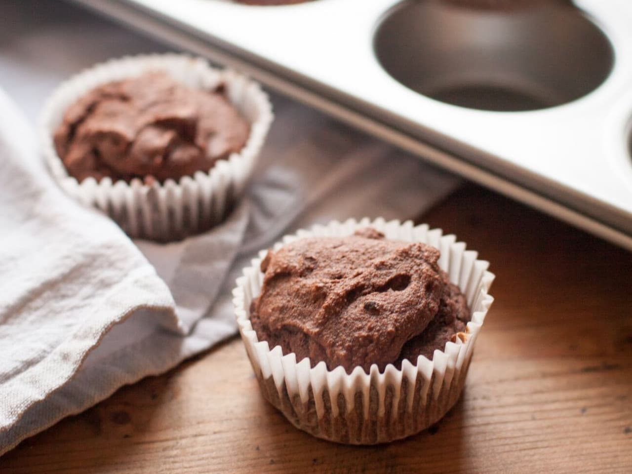 Muffins de chocolate y plátano paleo