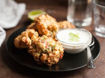 Thai crab cakes with coconut sauce