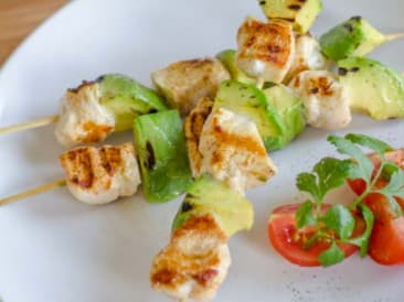 Chicken avocado skewers