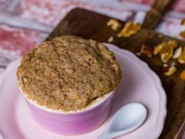 Cinnamon mug cake with nuts