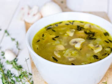 French onion soup with mushrooms