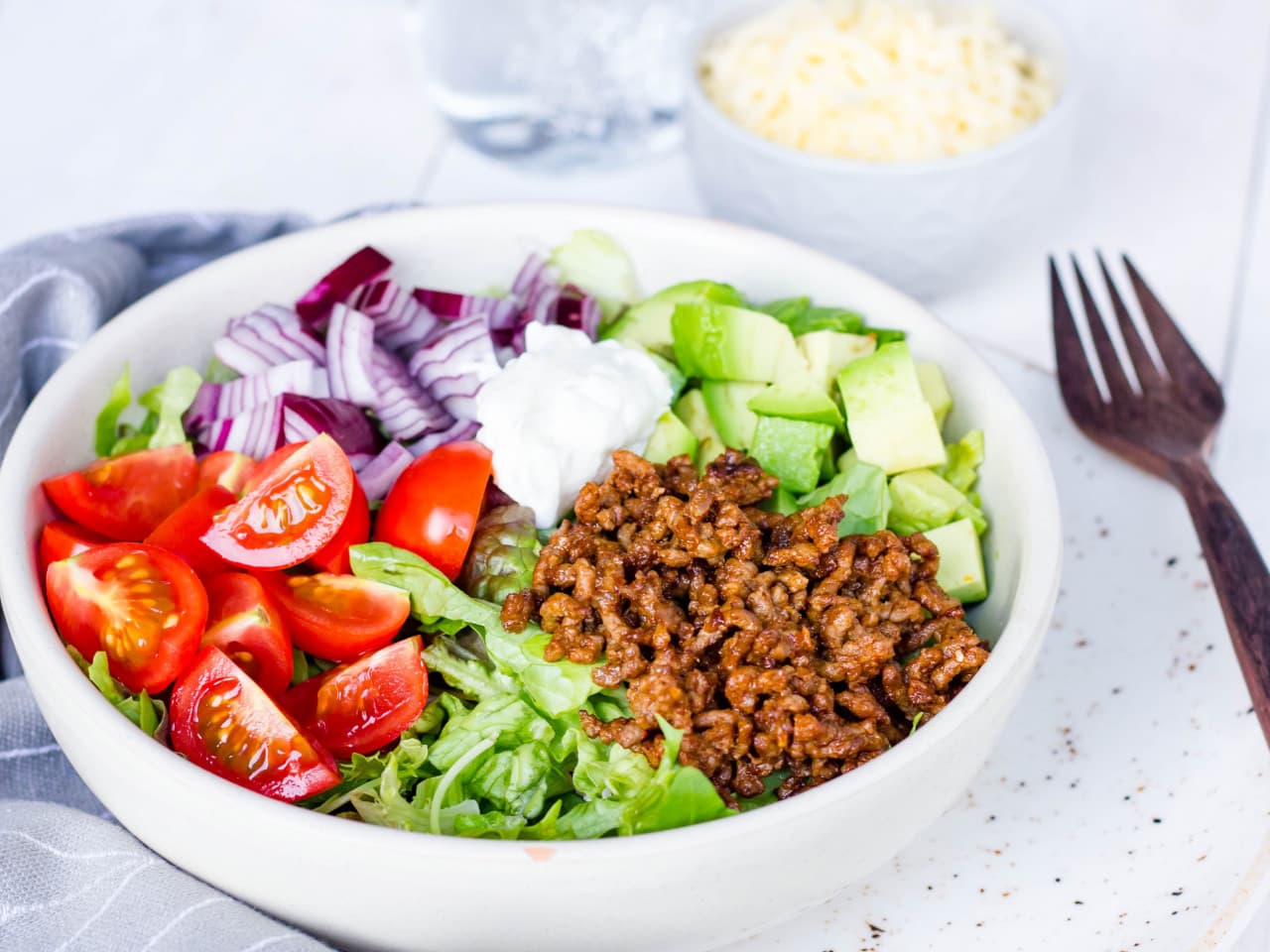 Taco bowl without beans