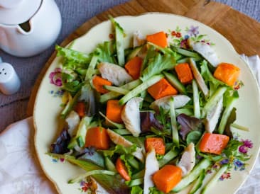 Geroosterde pompoen met salade