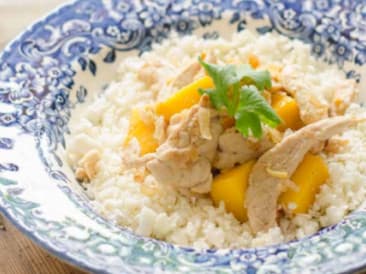 Mango chicken with cauliflower couscous