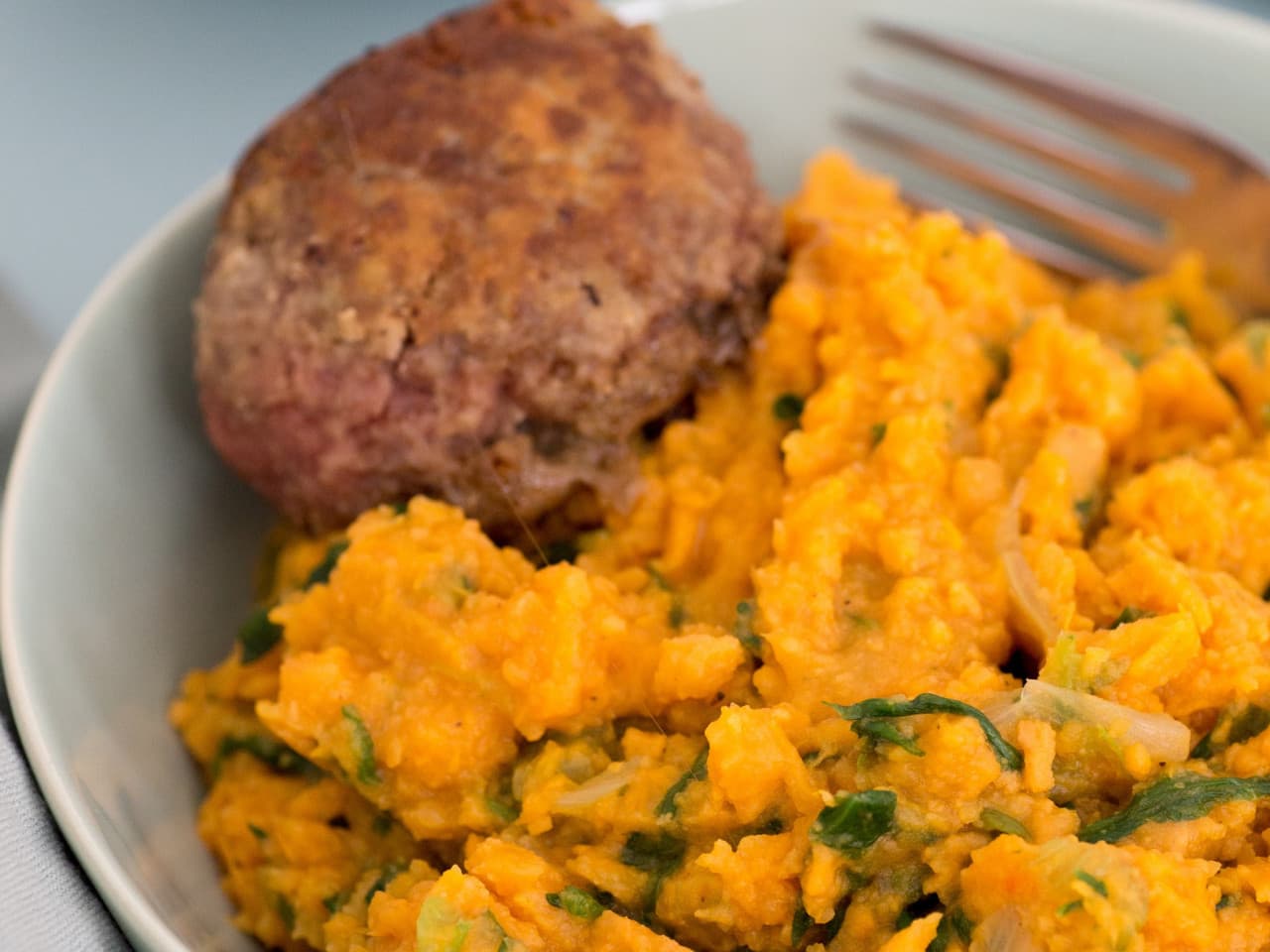 Purée d'endives aux boulettes de viande