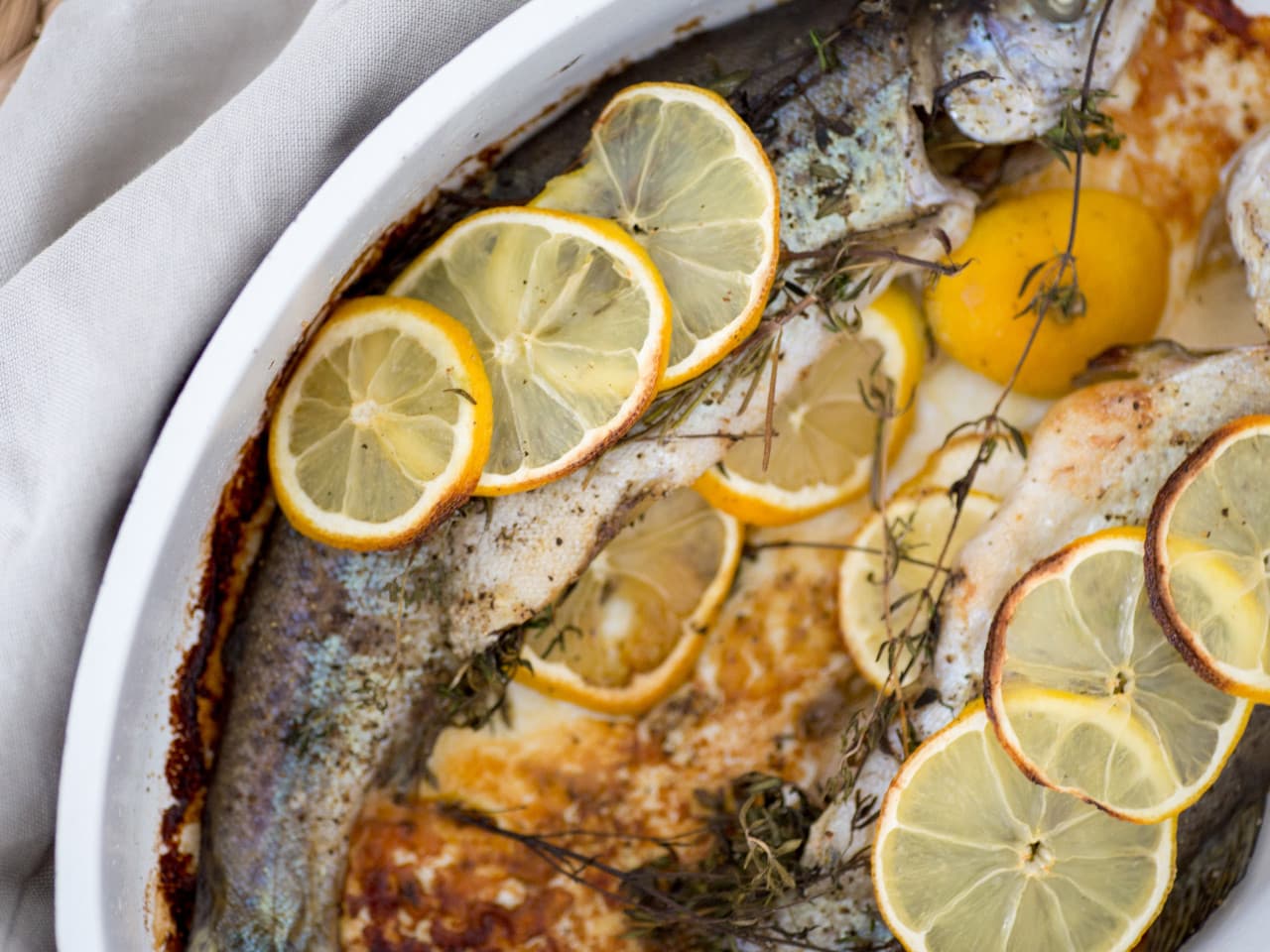 Herb filled fish