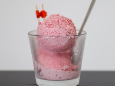 Strawberry-coconut ice cream
