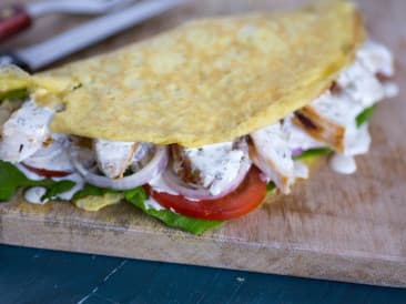 Omelette wrap with turkey