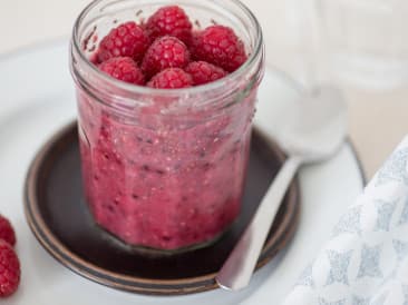 Chia pudding with forest berries.