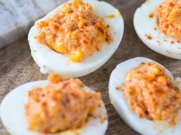 Double deviled eggs