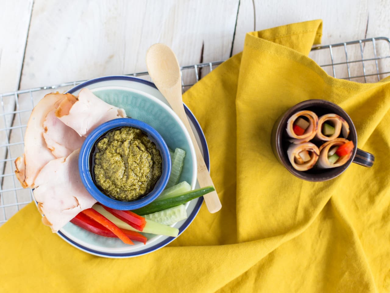 Rouleaux au poulet et au concombre