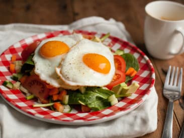 Paleo desayuno ensalada con huevo