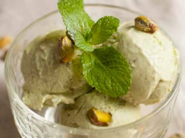 Helado de pistacho y menta