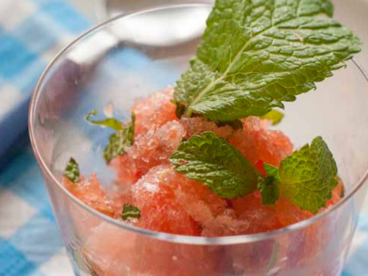 Watermelon and mint granita