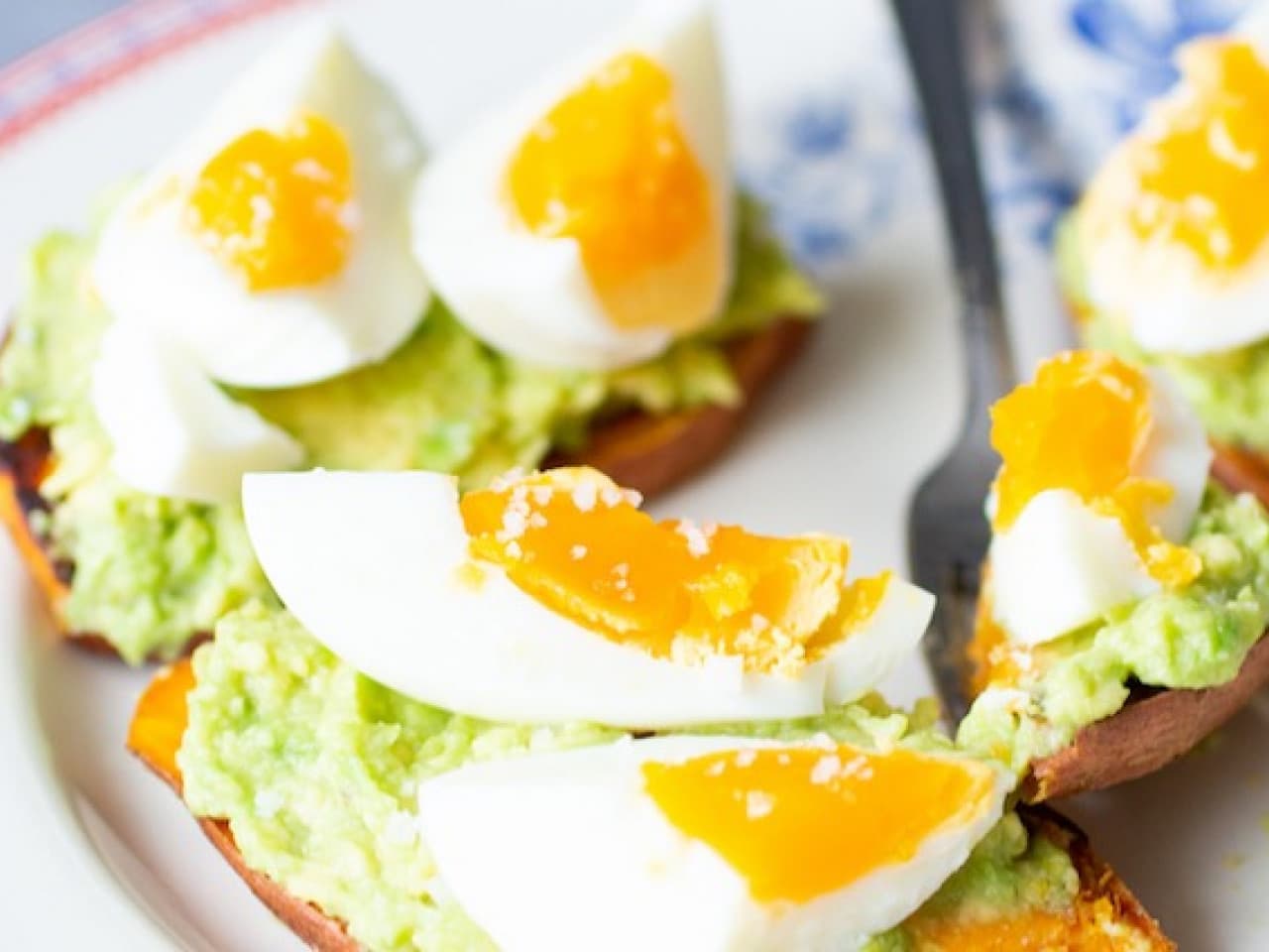 Zoete aardappel Toast met Ei