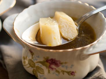 Clear asparagus soup