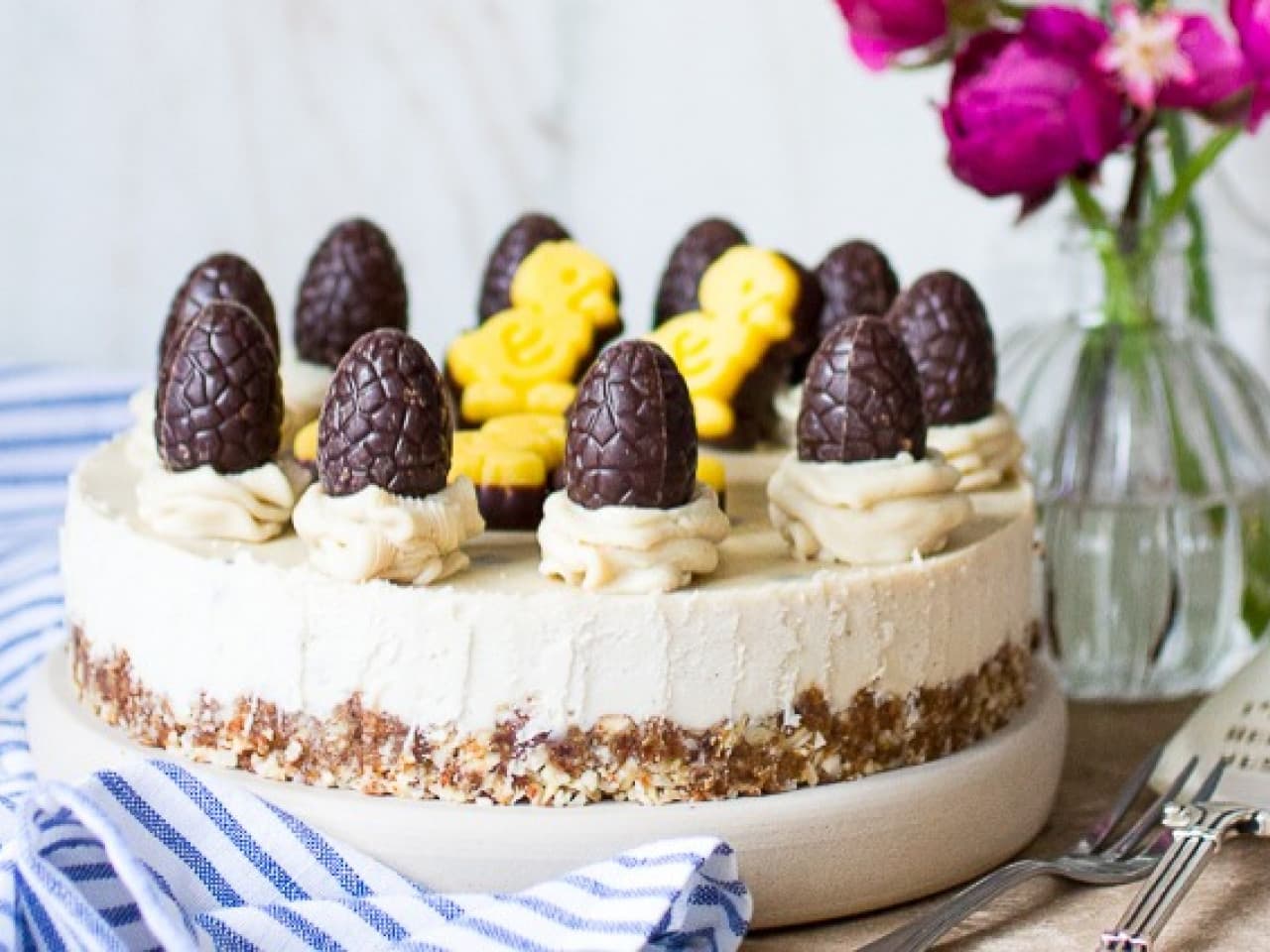 Gâteau au fromage végétalien Straciatella crémeux