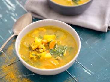 Pak choy soup with mushrooms