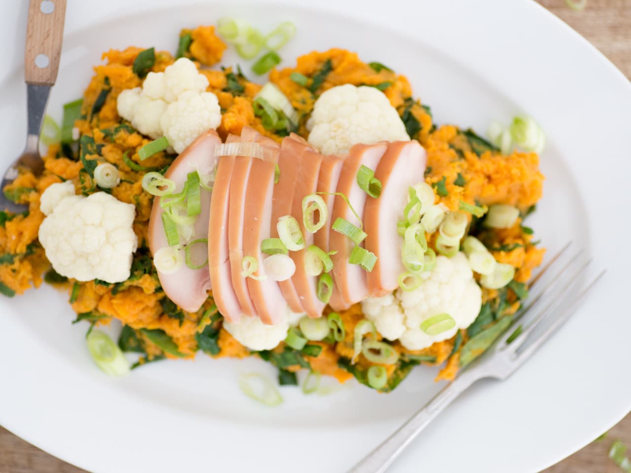 Sweet potato mash with chicken