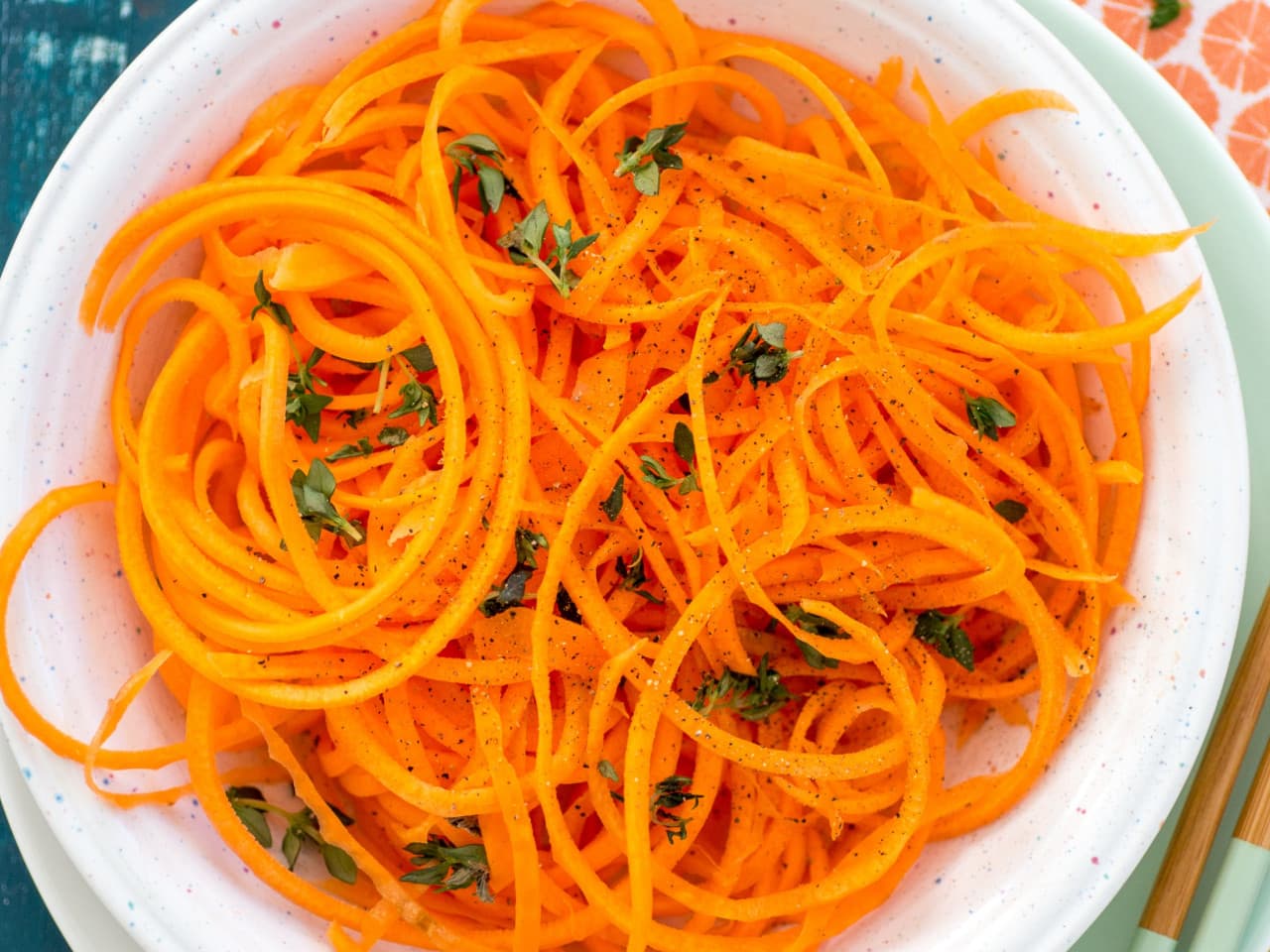 Spaghetti aux carottes au thym