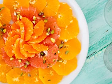Ensalada de cítricos con aderezo de miel y vainilla