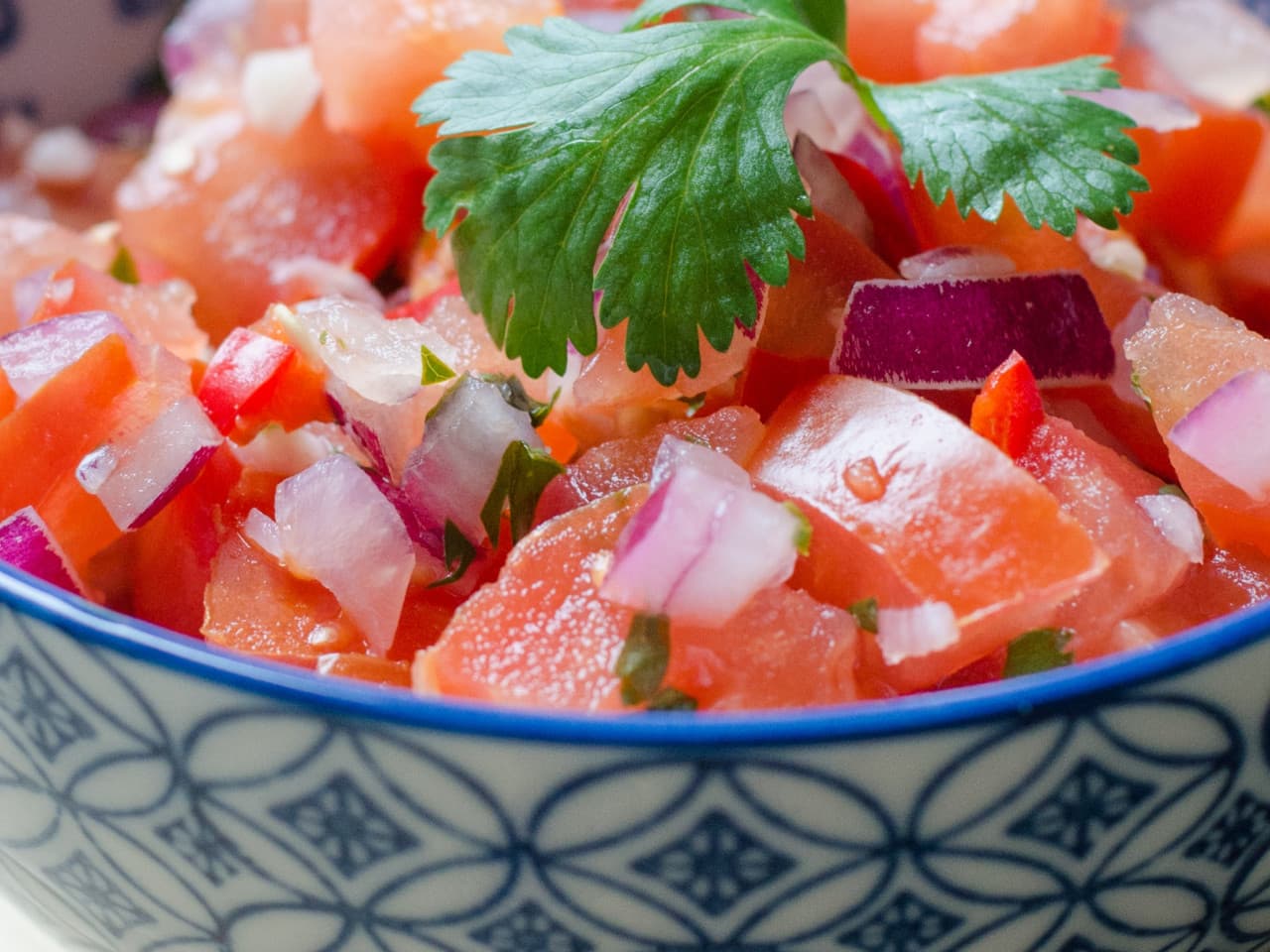 Mexican tomato salsa and guacamole