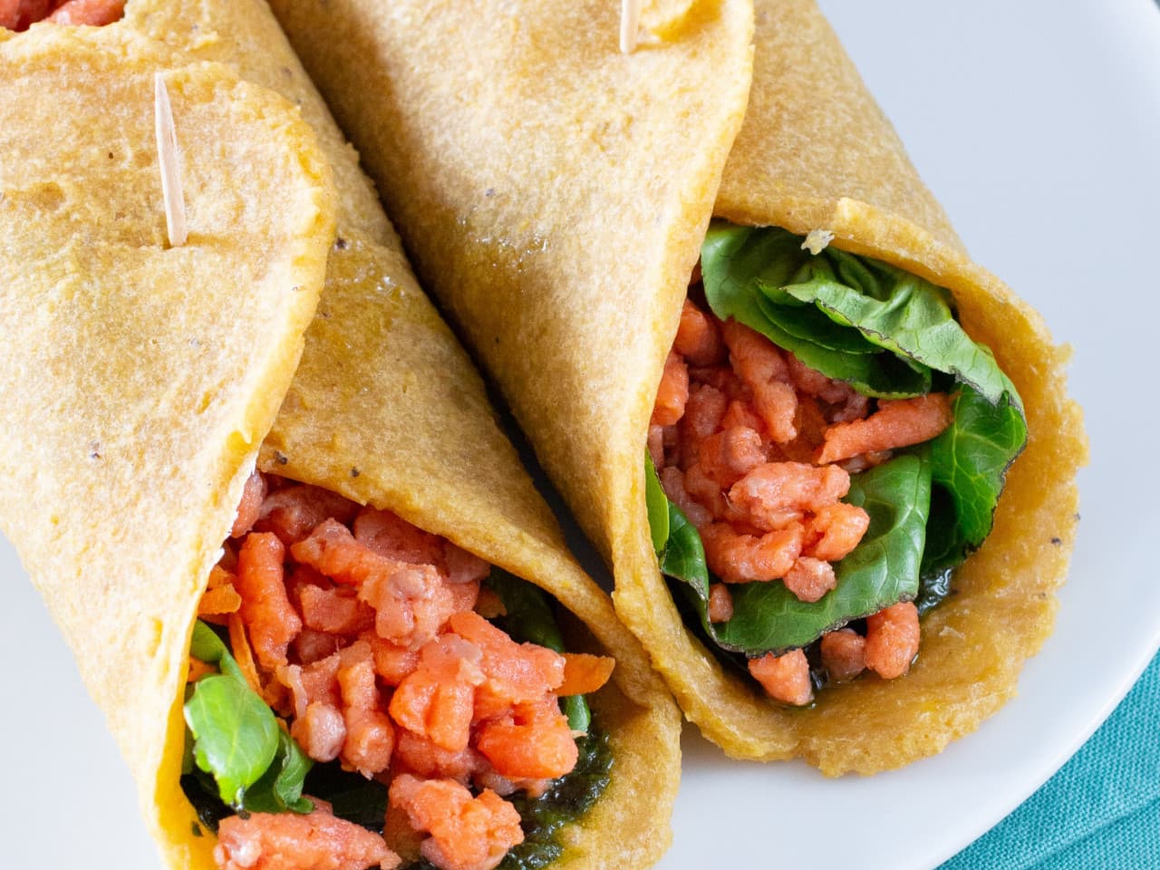 Wraps with smoked salmon