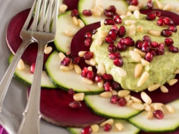 Vegetable carpaccio with pomegranate