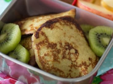 Banana pancakes with fruit