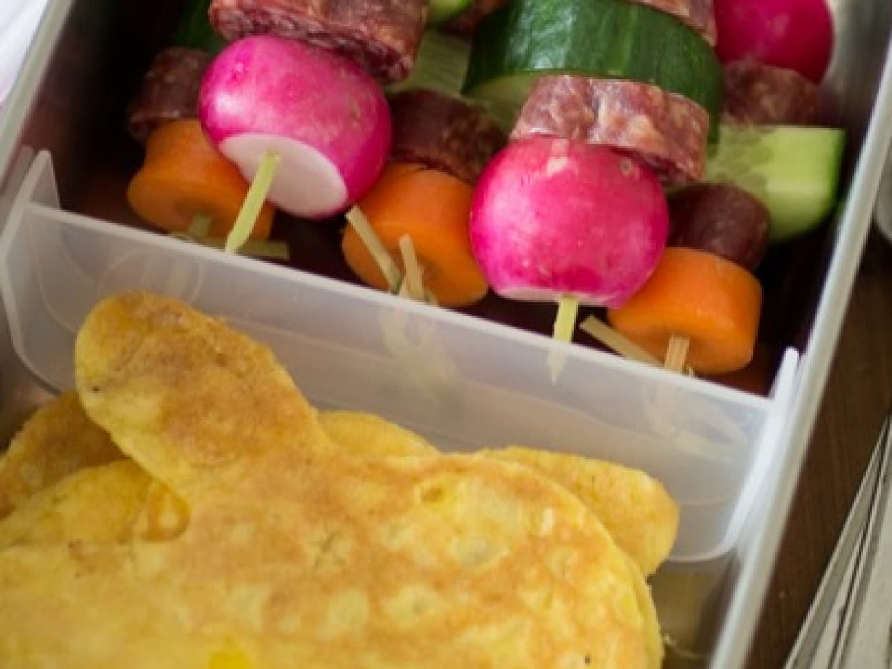 Brochetas con tortilla