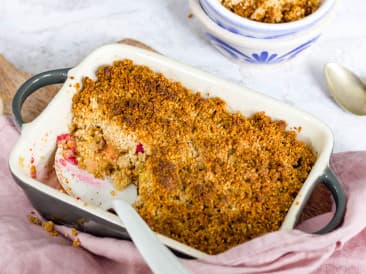 Crumble aux pommes et framboises