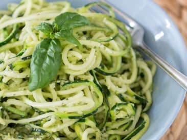 Zoodles with almond-lemon pesto