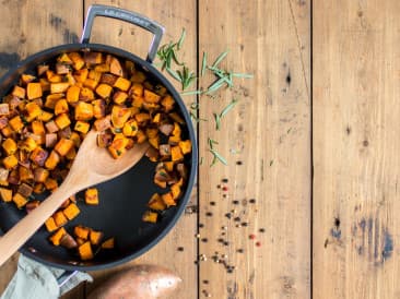 Cubitos de camote al horno