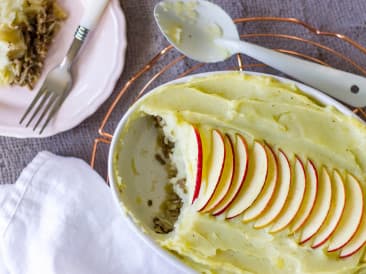 Sweet potato-apple casserole with sauerkraut