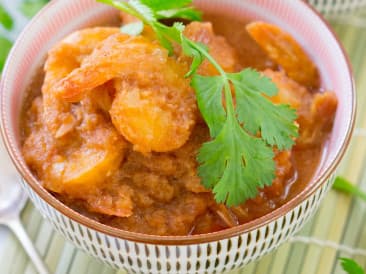 Shrimps in pikanter Sauce