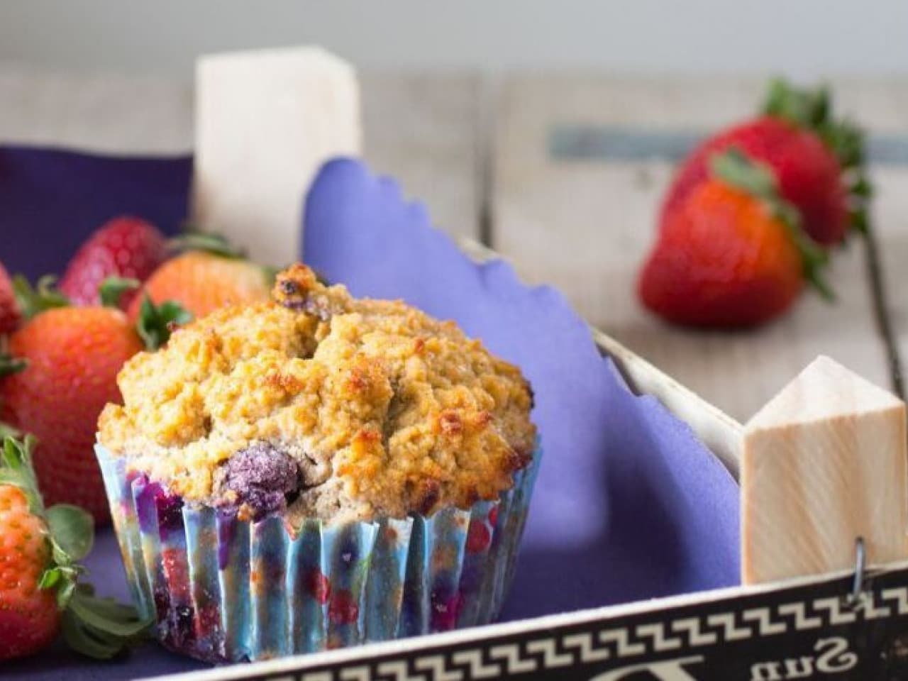 Muffins aux bleuets et à la mangue