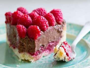 Pastel de chocolate y frambuesa