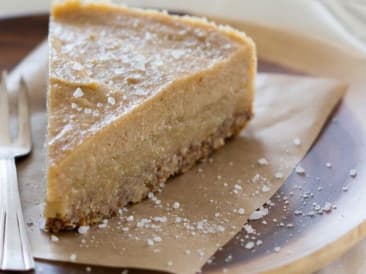 Tarta de queso con caramelo y vainilla