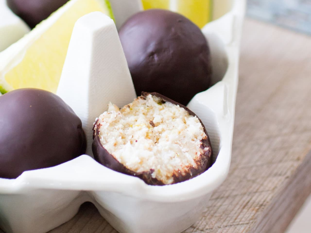 Lime coconut truffles