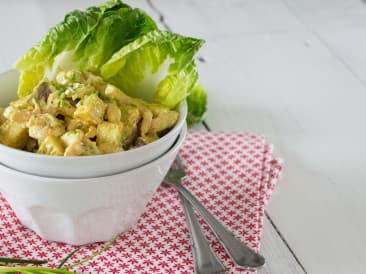 Sweet potato salad with shrimps