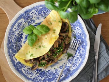 Omelet met paddenstoelen