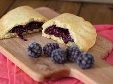 Paleo samosas with blackberries